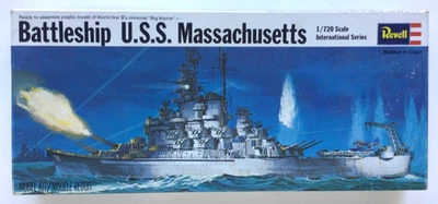 Revell H-485 USS Massachusetts Battleship WW2 1:720 Model Kit 1969 MIOB 11" - Image 1 of 4