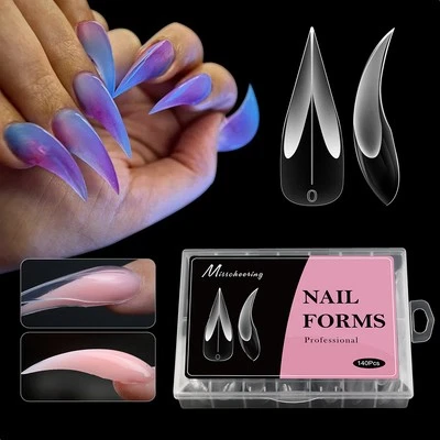 140PCS Nail Gel Quick Building Mold Tips 3D Dragon Claw Nail Extension Tool . - Image 1 of 4