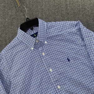 Polo Ralph Lauren Hemd Herren mittelblau weiß Gingham Button Down Langarm - Bild 1 von 10