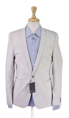 Chaqueta Blazer Calce Ajustado Bolsillo Parche Seersucker Gris Masilla Claro 38S de ASOS Foto 1 de 4