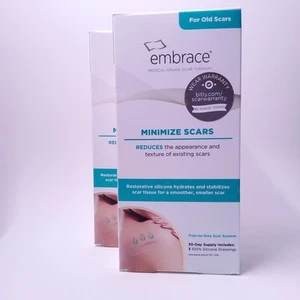 2x Embrace Minimize for Old Scars, Cut-To-Size Large (4.7") Silicone Scar Sheets - Picture 1 of 5