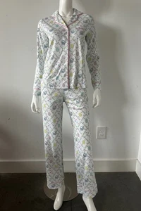 Roller Rabbit Tulip Treliss Long Sleeve Polo Pajamas Top Pants Size XXS - Picture 1 of 8