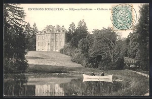 CPA Silly-en-Gouffern, Château de Gouffern et son étang avec barque 1905 - Picture 1 of 2