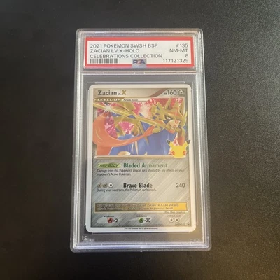 Pokémon Zacian Lv. X 25th Anniversary SWSH135 Promo Psa 8 - Image 1 of 2