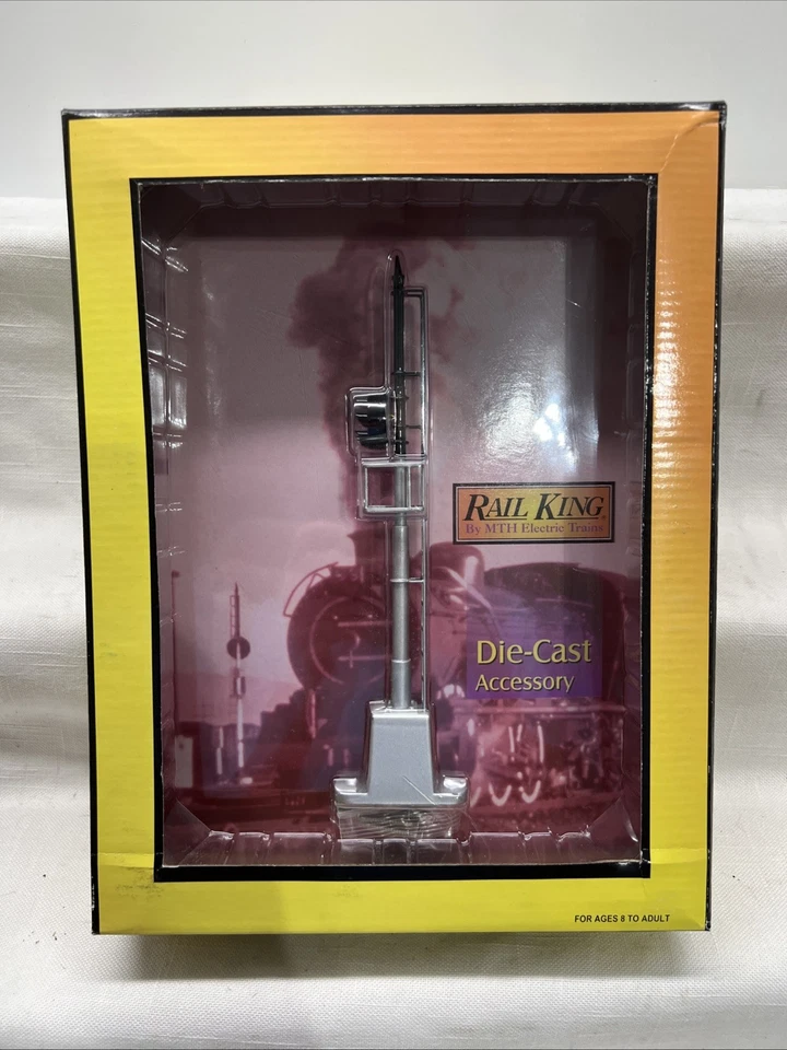 NEW Scale Operating Block Signal 30-11005 Silver & Black MTH Rail King New - Image 1 of 4