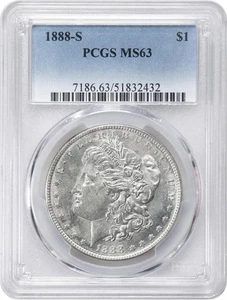 1888-S Morgan Dollar MS-63 PCGS zertifiziert - Bild 1 von 4