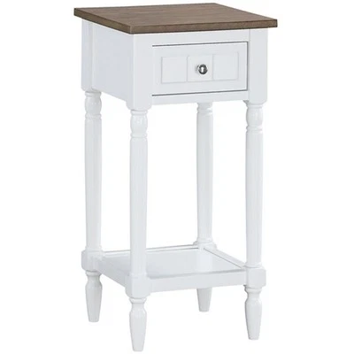 Convenience Concepts End Table Nightstand Bedside Square in Wood - White - Image 1 of 4