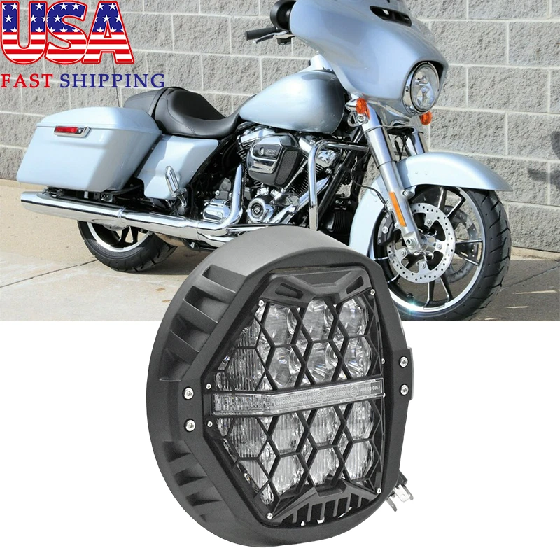 Faro DRL blanco LED de 7" mejorado para Harley Street Glide ST 2006-23 Road King Foto 1 de 4