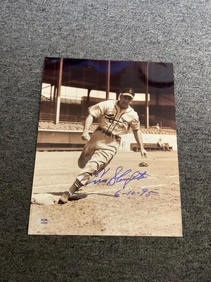 CARDINALS ENOS SLAUGHTER SIGNED  16x20  PSA AN43059 - Image 1 of 3