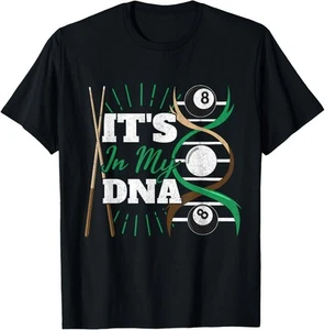 ITS In My DNA PoolBillard Billiard Queue Pool Billiard Fan T-Shirt Hoodie - Picture 1 of 11