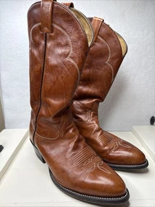 Men's Size 9D Tony Lama Tan Leather Western Cowboy Boots Make in The USA 5084 - Picture 1 of 7