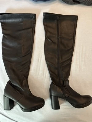 Torrid Women's Wide Calf Knee/Thigh-High Black Boots, Size 7.5 WW, Never Worn - Image 1 of 4