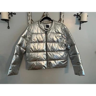 Kate Spade Saturday Silver Puffer Jacket Size XL - Image 1 of 4