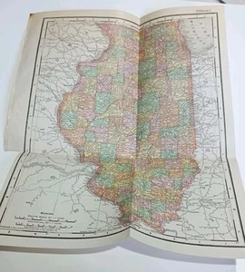 1903 Illinois antike Karte - Counties Railroads Chicago Mississippi River - Bild 1 von 5