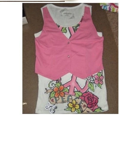 NWT $31 LIMITED TOO  FOILED TANK W/ATTACHED VEST - Image 1 of 1