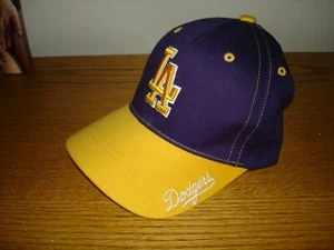 Los Angeles LA Dodgers Lakers Purple Gold Hat New - Picture 1 of 1