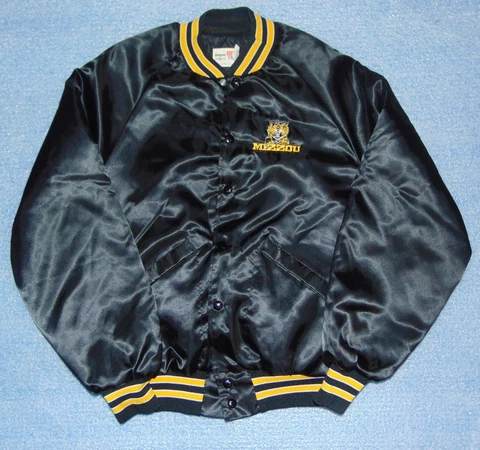 Vintage Missouri Tigers King Louie Quilted Satin Jacket Size M Cover