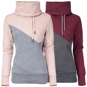 New View Damen Sweatshirt Sweater Pullover Pulli Colour-Blocking Kuschelkragen - Bild 1 von 7
