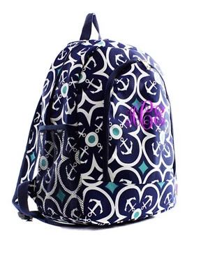 NWT Navy Preppy Nautical Anchor Backpack {With Monogram +9.99} - Image 1 of 4