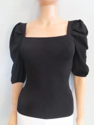 Nuevo con etiquetas Top Otoño Cachemira Cuello Cuadrado Manga Abullonada Talla XS Foto 1 de 4