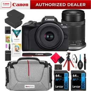 Canon EOS R50 Mirrorless Camera 2 Lens Kit 18-45mm + 55-210mm + Essential Bundle - Afbeelding 1 van 12