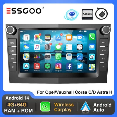 Carplay Android 14 4+64G Autoradio GPS RDS WIFI BT Für Opel Zafira Corsa Astra H - Bild 1 von 4