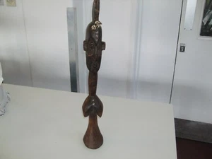 ANTIQUE AFRICAN BAULE TRIBESMEN TRIBAL FERTILITY WOODEN CARVED SCULPTURE, C.1900 - Picture 1 of 6