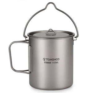 3 PCS Titanium Cookware Set Ultralight 750Ml Pot 450Ml Water Cup Mug W Lid Foldi - Picture 1 of 15