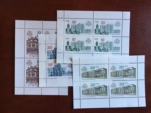 GERMANY EAST DDR GDR 1987 MNH MINISHEETS BERLIN ARCHITECTURE MARX ENGELS - Picture 1 of 5