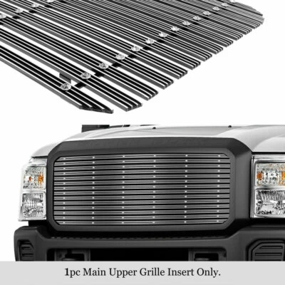 Se adapta a Ford F-250/F350/450/550 SD 2011-2016 superior cromo remache ancho parrilla billet Foto 1 de 4
