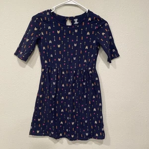 Old Navy Girls Shiny Arrows Tribal Blue Short  Sleeve Dress Large 10-12 Easter - Picture 1 of 13