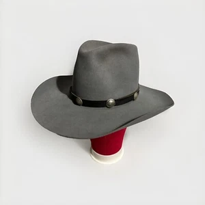 RESISTOL 3X Castor Gris Fieltro Vaquero Western Sombrero Talla 7 1/8 Búfalo Níquel Banda - Imagen 1 de 24