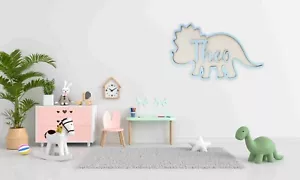 Personalised Dinosaur Name Sign, Kids Door Plaque, Bedroom Decor, Nursery Room - Picture 1 of 9