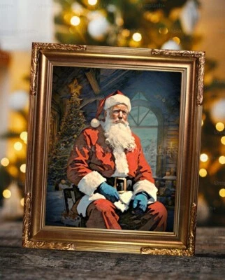 Póster arte fanático de Santa Trump decoración de pared campaña presidencial impresión de Navidad Foto 1 de 4