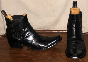 Old Gringo Boot Star Black Leather Square Toes Western Chelsea Men Boots Size 9D - Picture 1 of 18