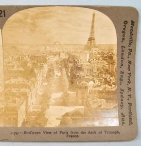 Stereoview Keystone View Co 11741 Birds Eye View Of Paris From Arch Of Triumph O - Picture 1 of 5