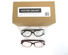 Foster Grant +1.50 Fashion Reading Glasses Lot of 2,  UVA-UVB Lens Protection
