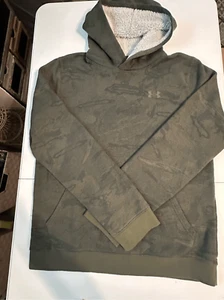 Under Armour Kids' Olive Green Camo Fleece Lined Hoodie Size Youth XL - Picture 1 of 5