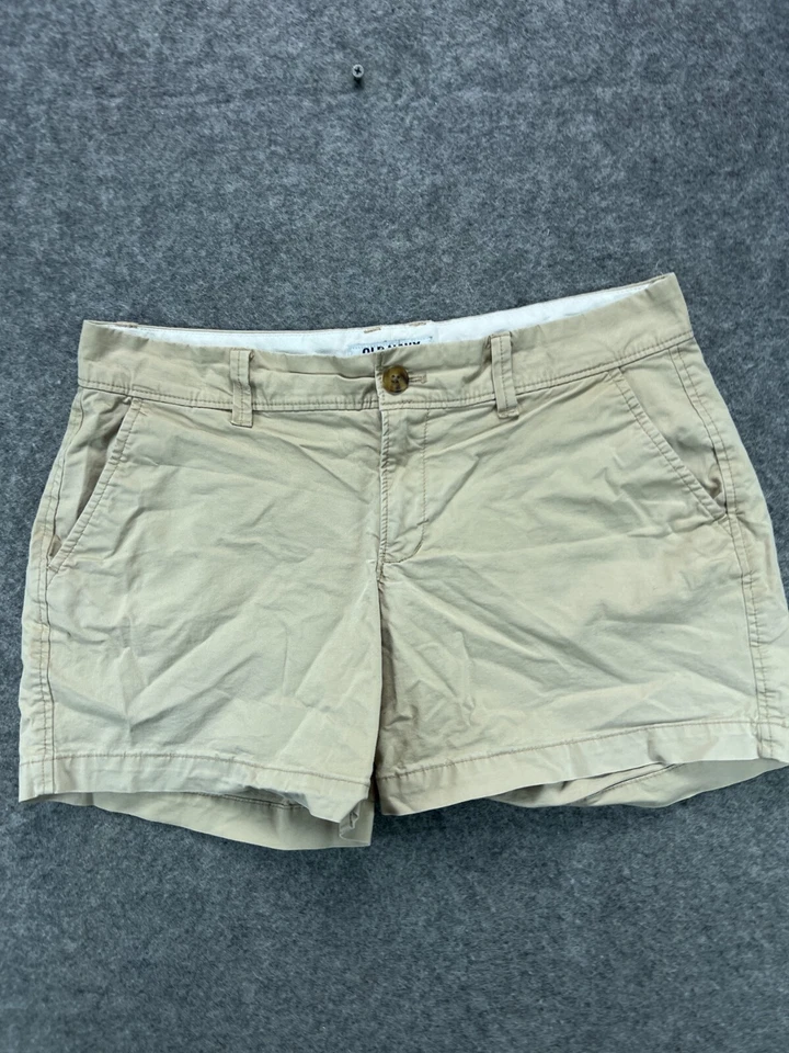 Old Navy Khaki Shorts Womens 4 Beige Chino Mid Rise Twill Casual Ladies 1 - Image 1 of 4