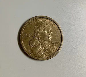 2000 P Sacagawea One Dollar Coin US Liberty Gold Color - Circulated - Picture 1 of 2