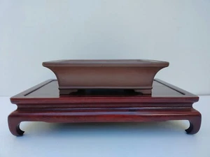 Bonsai Pot Tokoname Yamaaki Unglazed Rectangular Width 14.5 inches (36.9 cm) - Picture 1 of 24