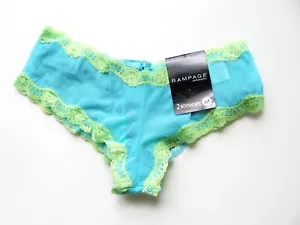 A0370 Rampage Intimates NEW 2-Pair Set Rear Lace-Up Lace Sheer Mesh Boyshort S M - Picture 1 of 7