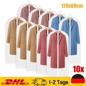 10 Stk 120x60cm Kleidersäcke Kleiderhülle Anzughülle Jacke Mantel Kleider Anzug - Bild 1 von 14