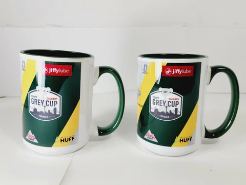 107th Grey Cup CFL Football Mugs x 2 Spirit of Edmonton Calgary Alberta Cover