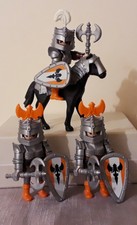 Playmobil Orange / Silver knights bundle with accessories, castle figures