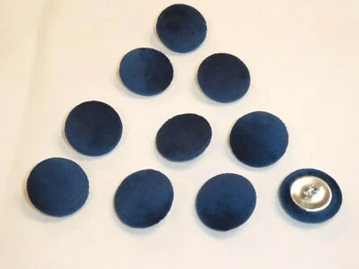 10 x Upholstery Buttons in INDIGO BLUE - Plush Velvet (Size: 25mm) - Image 1 of 3