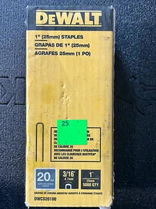 Dewalt 1 Zoll x Spur 20 3/16 Zoll Krone geklebt sortiert Hartholzboden Heftklammer ( - Bild 1 von 3