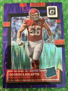 2022 Optic Football Rated Rookie George Karlaftis Purple Shock #256 Chiefs