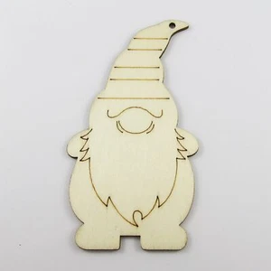 Bulk 10pcs Christmas Santa Helper Unfinished Wood DIY Decoration Kids Craft - Picture 1 of 1