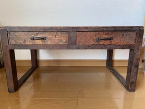 Mesa baja japonesa antigua de madera hecha a mano Fuzukue - Imagen 1 de 8